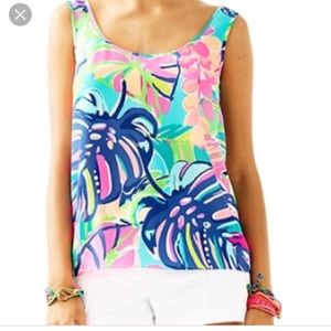 Lilly Pulitzer Cosmos Silk Top Medium